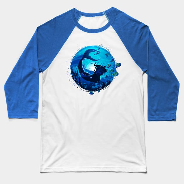 Mermaid Baseball T-Shirt by Prok_Art